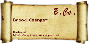 Brood Csenger névjegykártya